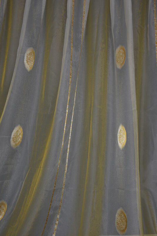 ORGANZE 1850 KREM RENK 5_3 Hazır dikilmiş Pileli Fon Perde 300*260 cm - 8