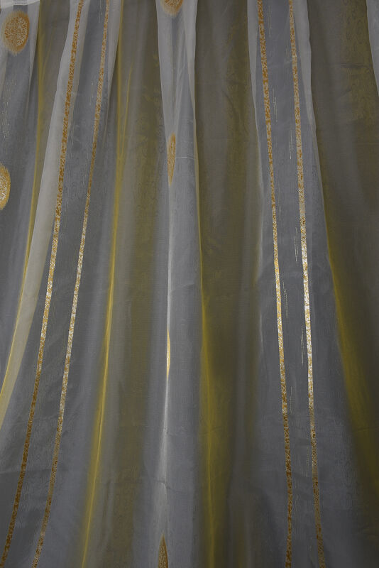 ORGANZE 1850 KREM RENK 5_3 Hazır dikilmiş Pileli Fon Perde 300*260 cm - 9