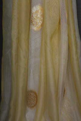 ORGANZE 1850 KREM RENK 5_3 Hazır dikilmiş Pileli Fon Perde 300*260 cm - 15