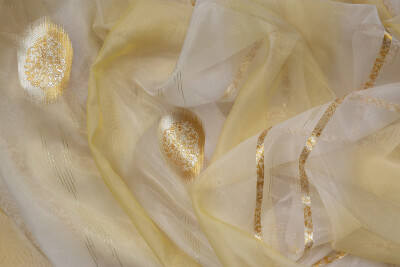 ORGANZE 1850 KREM RENK 5_3 Hazır dikilmiş Pileli Fon Perde 300*260 cm - 16