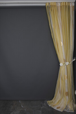 ORGANZE 1850 KREM RENK 5_3 Hazır dikilmiş Pileli Fon Perde 300*260 cm - 18