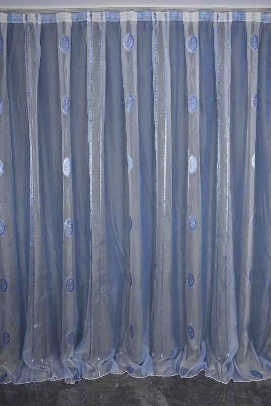 ORGANZE 1900 KREM RENK 5_3 Hazır dikilmiş Pileli Fon Perde 300*260 cm - 1