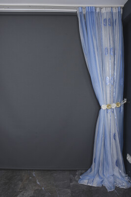 ORGANZE 1900 KREM RENK 5_3 Hazır dikilmiş Pileli Fon Perde 300*260 cm - 12