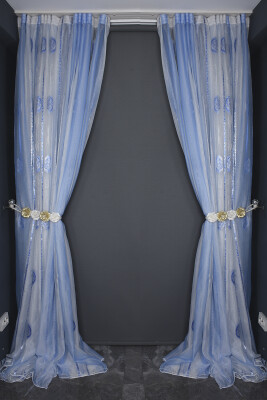 ORGANZE 1900 KREM RENK 5_3 Hazır dikilmiş Pileli Fon Perde 300*260 cm - 9