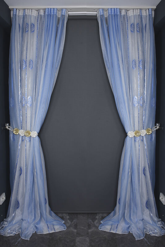 ORGANZE 1900 KREM RENK 5_3 Hazır dikilmiş Pileli Fon Perde 300*260 cm - 9