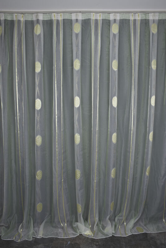 ORGANZE 1925 KREM RENK 5_3 Hazır dikilmiş Pileli Fon Perde 300*260 cm - 1