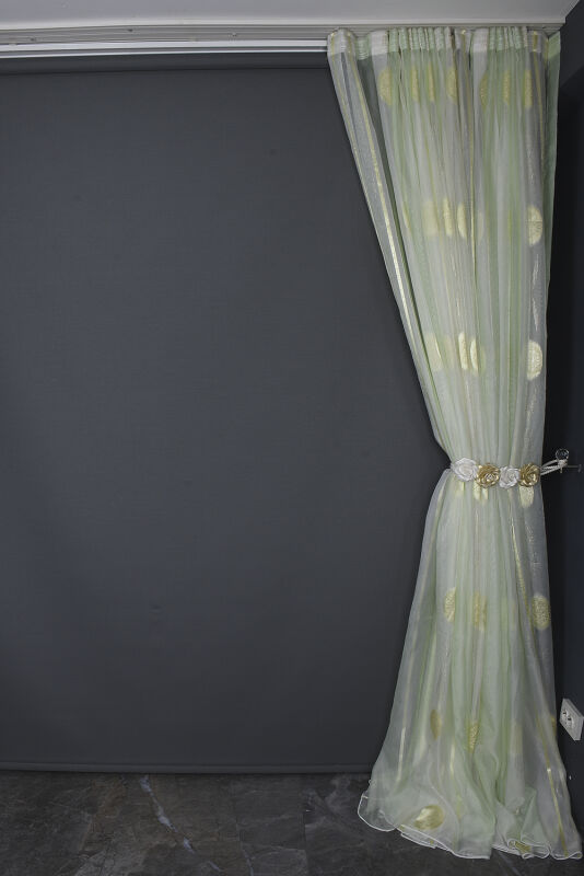 ORGANZE 1925 KREM RENK 5_3 Hazır dikilmiş Pileli Fon Perde 300*260 cm - 7