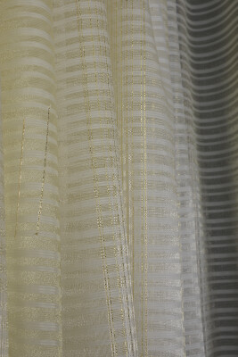 ORGANZE 1950 KREM RENK 5_3 Hazır dikilmiş Pileli Fon Perde 300*260 cm - 5