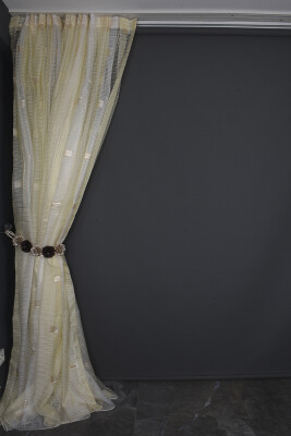 ORGANZE 1950 KREM RENK 5_3 Hazır dikilmiş Pileli Fon Perde 300*260 cm - 12