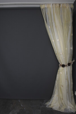 ORGANZE 1950 KREM RENK 5_3 Hazır dikilmiş Pileli Fon Perde 300*260 cm - 13