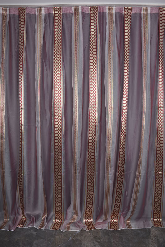 ORGANZE 2050 KREM RENK 5_3 Hazır dikilmiş Pileli Fon Perde 300*260 cm - 1