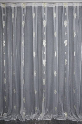 ORGANZE 2250 KREM RENK 5_3 Hazır dikilmiş Pileli Fon Perde 300*260 cm - AKÇA TEKSTİL