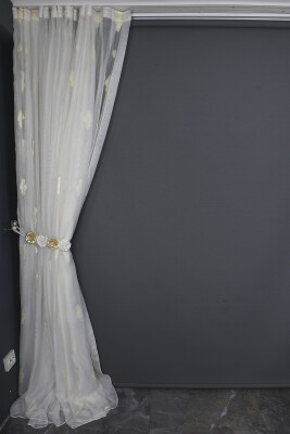 ORGANZE 2250 KREM RENK 5_3 Hazır dikilmiş Pileli Fon Perde 300*260 cm - 5