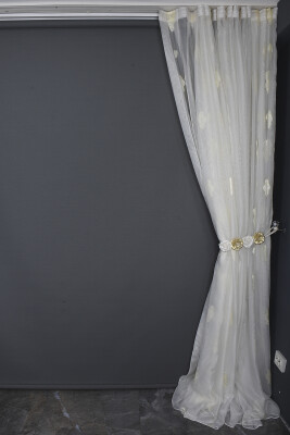 ORGANZE 2250 KREM RENK 5_3 Hazır dikilmiş Pileli Fon Perde 300*260 cm - 6