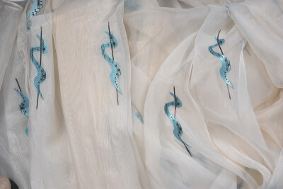 ORGANZE 2400 KREM RENK 5_3 Hazır dikilmiş Pileli Fon Perde 300*260 cm - 5