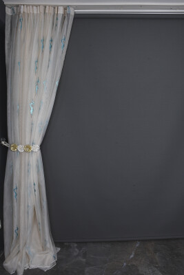 ORGANZE 2400 KREM RENK 5_3 Hazır dikilmiş Pileli Fon Perde 300*260 cm - 6