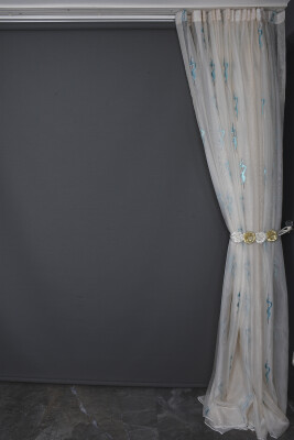 ORGANZE 2400 KREM RENK 5_3 Hazır dikilmiş Pileli Fon Perde 300*260 cm - 7