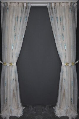 ORGANZE 2400 KREM RENK 5_3 Hazır dikilmiş Pileli Fon Perde 300*260 cm - 6