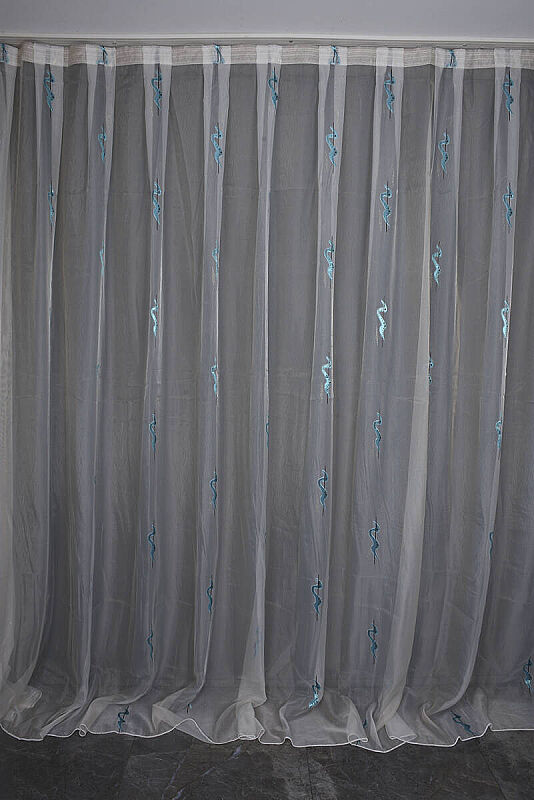 ORGANZE 2400 KREM RENK 5_3 Hazır dikilmiş Pileli Fon Perde 300*260 cm - 1