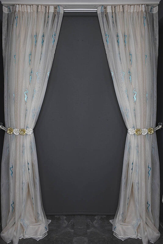 ORGANZE 2400 KREM RENK 5_3 Hazır dikilmiş Pileli Fon Perde 300*260 cm - 8