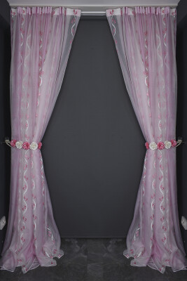 ORGANZE 2550 KREM RENK 5_3 Hazır dikilmiş Pileli Fon Perde 300*260 cm - 8