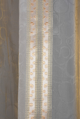 ORGANZE 2650 KREM RENK 5_3 Hazır dikilmiş Pileli Fon Perde 300*260 cm - 2