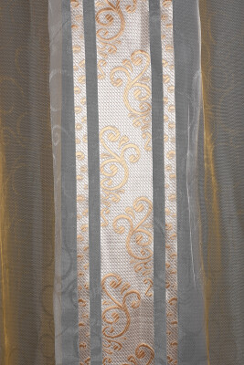 ORGANZE 2650 KREM RENK 5_3 Hazır dikilmiş Pileli Fon Perde 300*260 cm - 3