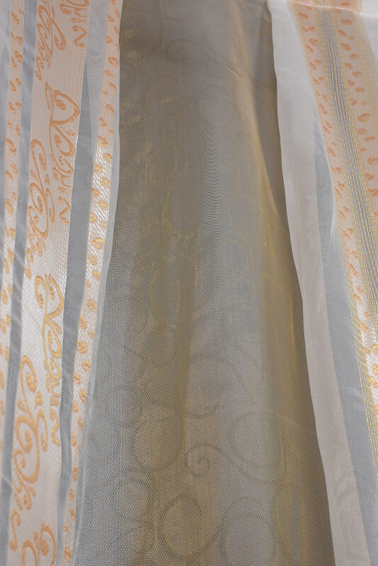 ORGANZE 2650 KREM RENK 5_3 Hazır dikilmiş Pileli Fon Perde 300*260 cm - 4