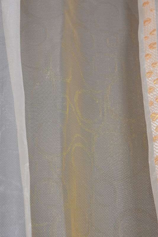 ORGANZE 2650 KREM RENK 5_3 Hazır dikilmiş Pileli Fon Perde 300*260 cm - 5