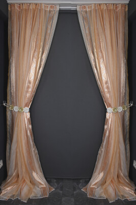 ORGANZE 2650 KREM RENK 5_3 Hazır dikilmiş Pileli Fon Perde 300*260 cm - 12