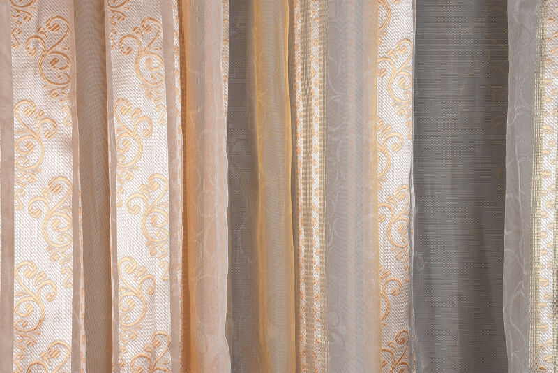 ORGANZE 2650 KREM RENK 5_3 Hazır dikilmiş Pileli Fon Perde 300*260 cm - 3