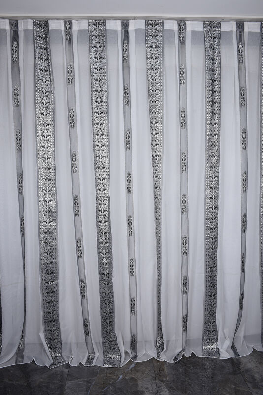 ORGANZE 2850 KREM RENK 5_3 Hazır dikilmiş Pileli Fon Perde 300*260 cm - 1