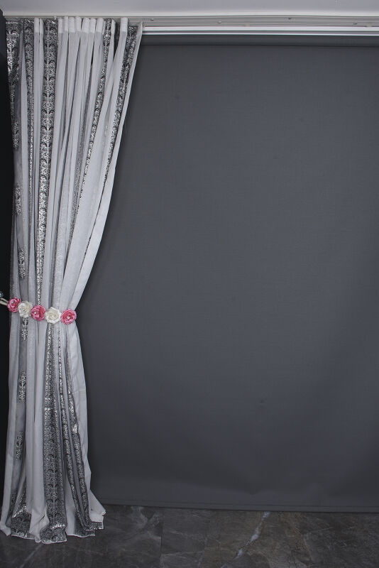 ORGANZE 2850 KREM RENK 5_3 Hazır dikilmiş Pileli Fon Perde 300*260 cm - 7