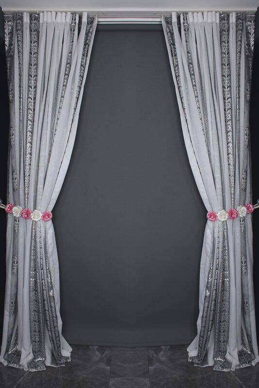 ORGANZE 2850 KREM RENK 5_3 Hazır dikilmiş Pileli Fon Perde 300*260 cm - 9