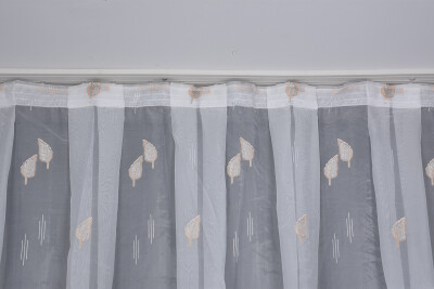 ORGANZE 2950 KREM RENK 5_3 Hazır dikilmiş Pileli Fon Perde 300*260 cm - 2