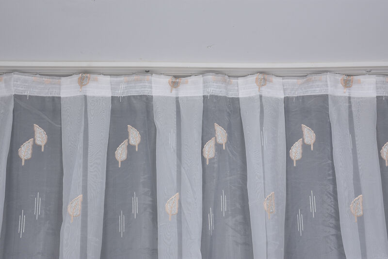 ORGANZE 2950 KREM RENK 5_3 Hazır dikilmiş Pileli Fon Perde 300*260 cm - 2