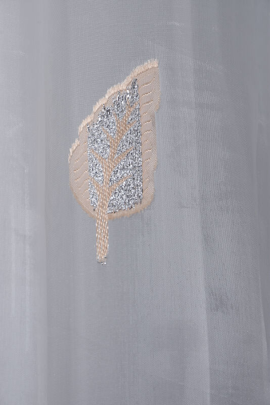 ORGANZE 2950 KREM RENK 5_3 Hazır dikilmiş Pileli Fon Perde 300*260 cm - 4