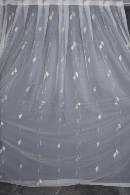 ORGANZE 2950 KREM RENK 5_3 Hazır dikilmiş Pileli Fon Perde 300*260 cm - 9
