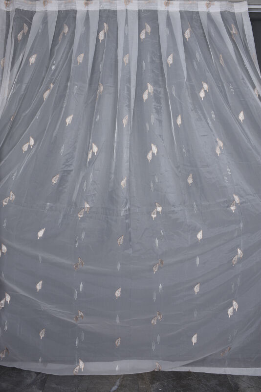 ORGANZE 2950 KREM RENK 5_3 Hazır dikilmiş Pileli Fon Perde 300*260 cm - 9