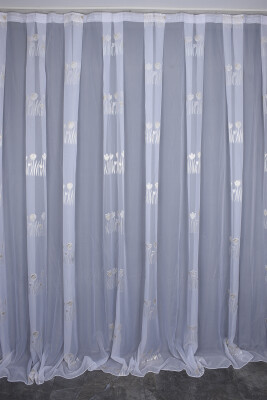 ORGANZE 3150 BEYAZ RENK 5_3 Hazır dikilmiş Pileli Fon Perde 300*260 cm - AKÇA TEKSTİL