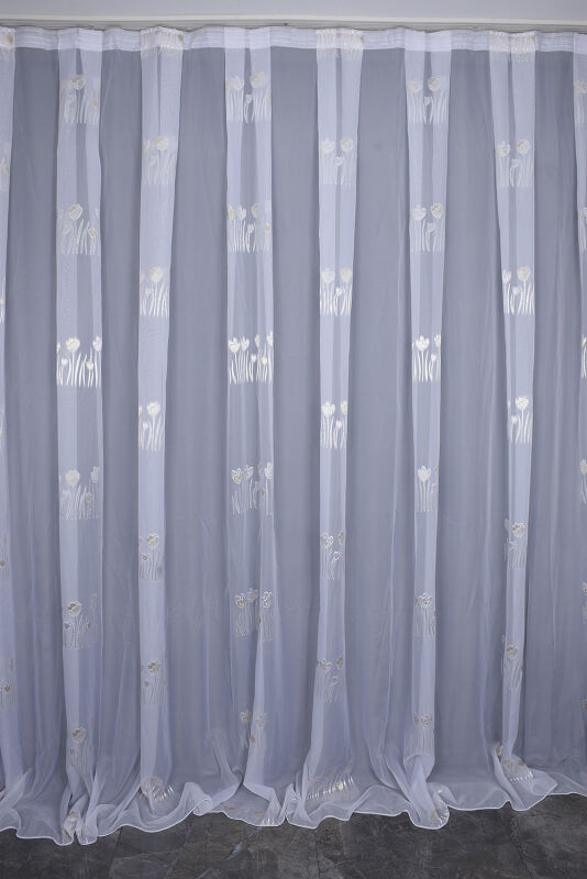 ORGANZE 3150 BEYAZ RENK 5_3 Hazır dikilmiş Pileli Fon Perde 300*260 cm - 1