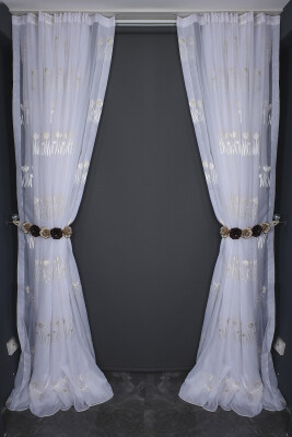 ORGANZE 3150 BEYAZ RENK 5_3 Hazır dikilmiş Pileli Fon Perde 300*260 cm - 9