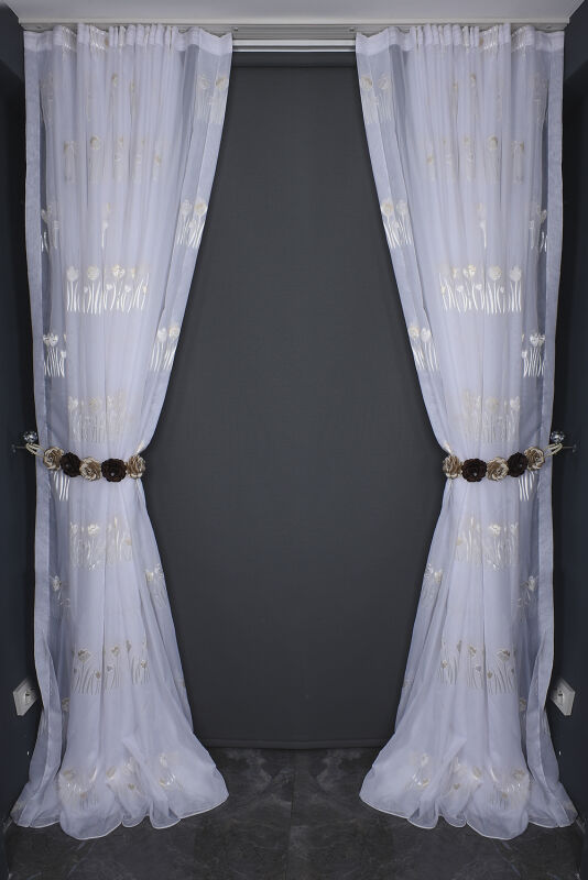ORGANZE 3150 BEYAZ RENK 5_3 Hazır dikilmiş Pileli Fon Perde 300*260 cm - 9