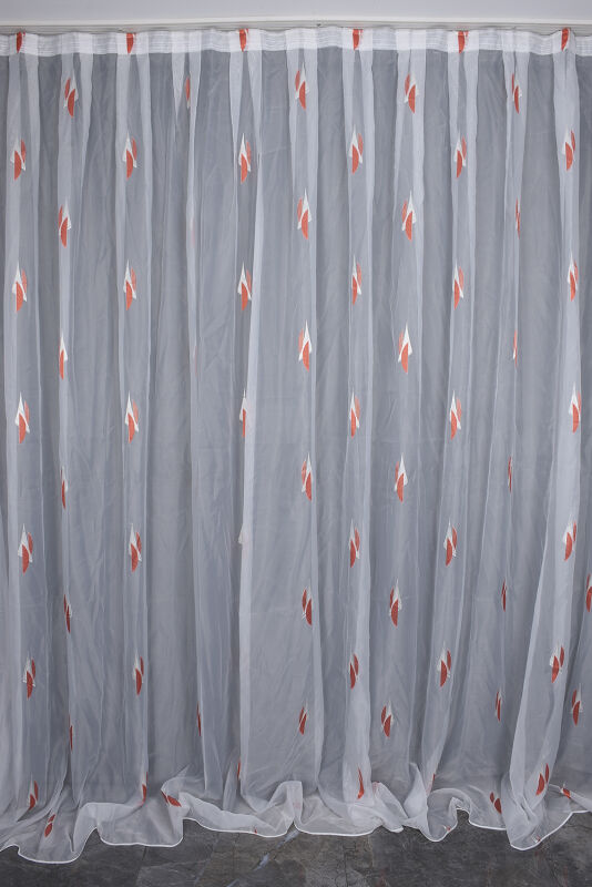 ORGANZE 3250 KREM RENK 5_3 Hazır dikilmiş Pileli Fon Perde 300*260 cm - 1