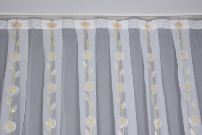 ORGANZE 3350 KREM RENK 5_3 Hazır dikilmiş Pileli Fon Perde 300*260 cm - 2
