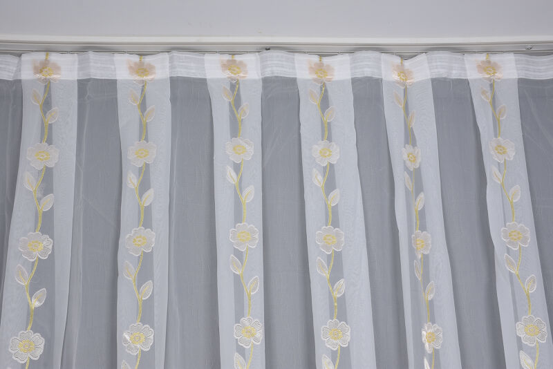 ORGANZE 3350 KREM RENK 5_3 Hazır dikilmiş Pileli Fon Perde 300*260 cm - 2