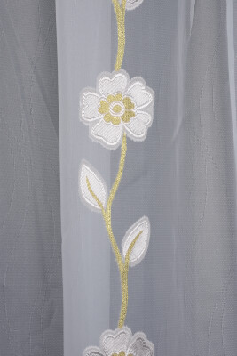 ORGANZE 3350 KREM RENK 5_3 Hazır dikilmiş Pileli Fon Perde 300*260 cm - 4
