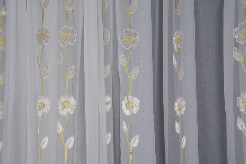 ORGANZE 3350 KREM RENK 5_3 Hazır dikilmiş Pileli Fon Perde 300*260 cm - 5