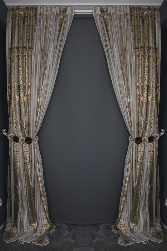 ORGANZE 3450 BEYAZ RENK 5_3 Hazır dikilmiş Pileli Fon Perde 300*260 cm - 14