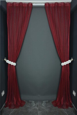 ORKİDE MODEL BORDO RENK TEK KANAT Pileli Fon Perde 75*260 cm - AKÇA TEKSTİL